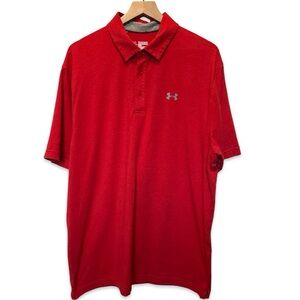 Men’s Under Armour Heat Gear Loose Fit Red Golf Polo Size XXL